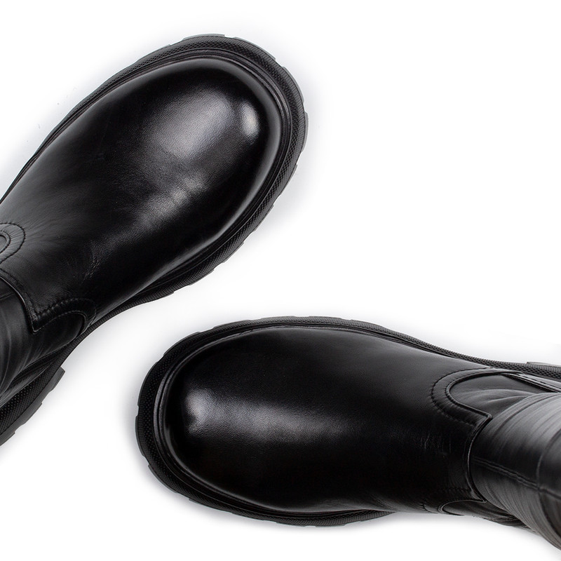 Women's Black Leather Boots GP 5627815 BLI