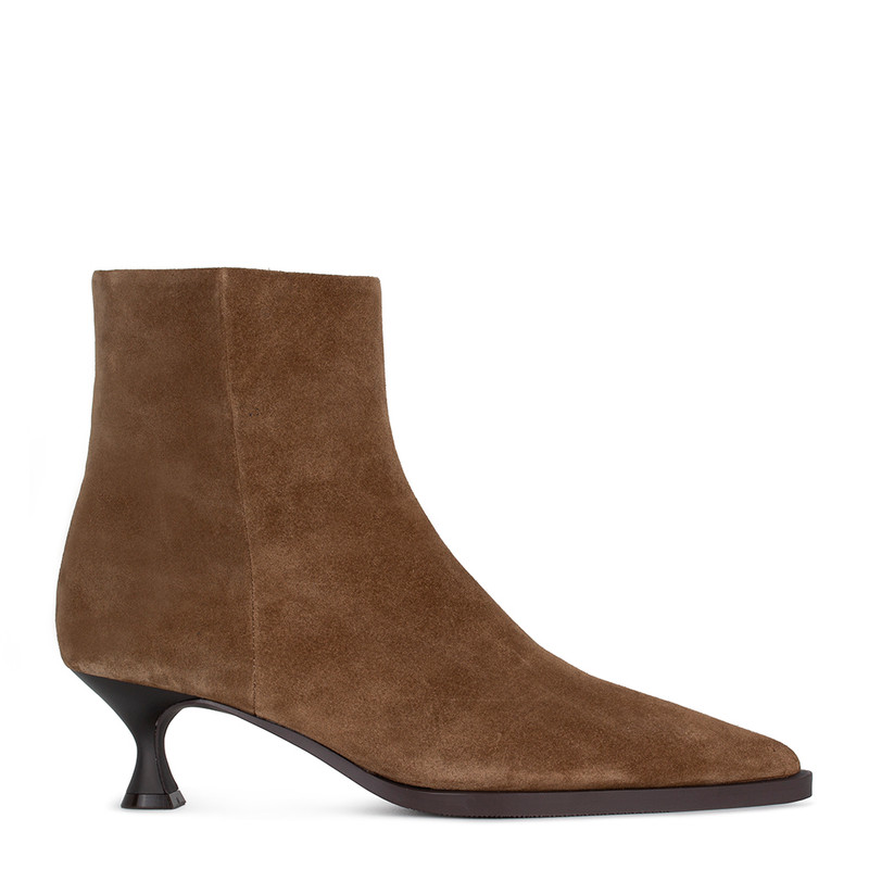 Women's Beige Suede Ankle Boots GQ 5348915 BGS