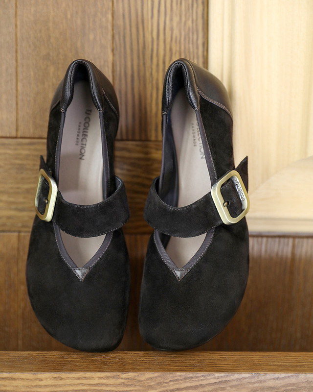 Women's Brown Suede Ballet Flats GR 5218715 DBS