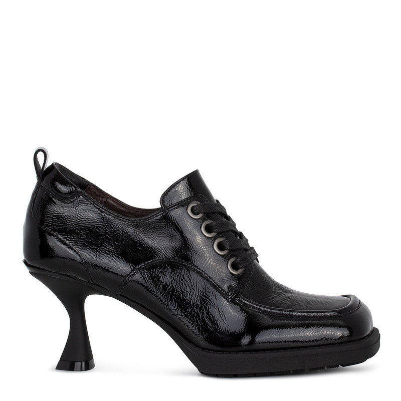 Women's Black Patent Leather Leather Pumps with Laces GS 5261815 BLP