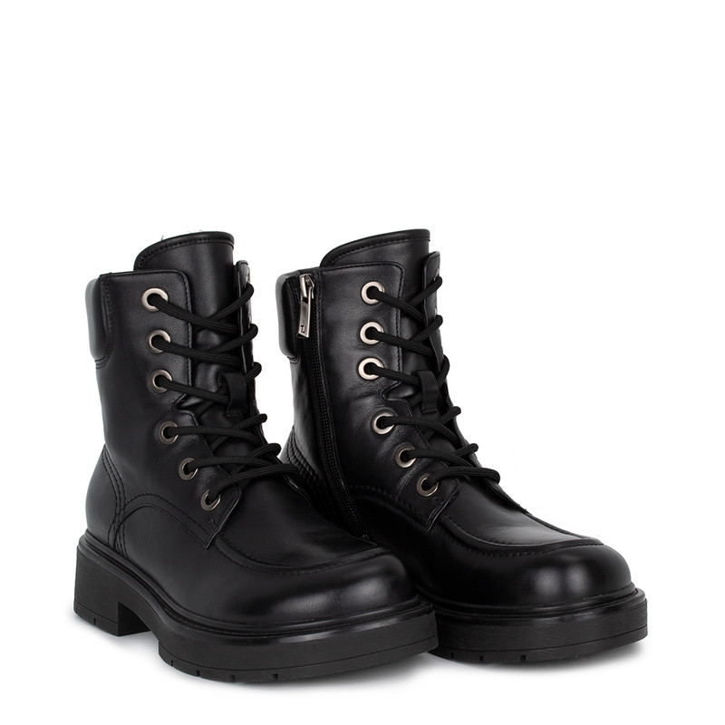 Women's Black Leather Boots GS 5515815 BLK
