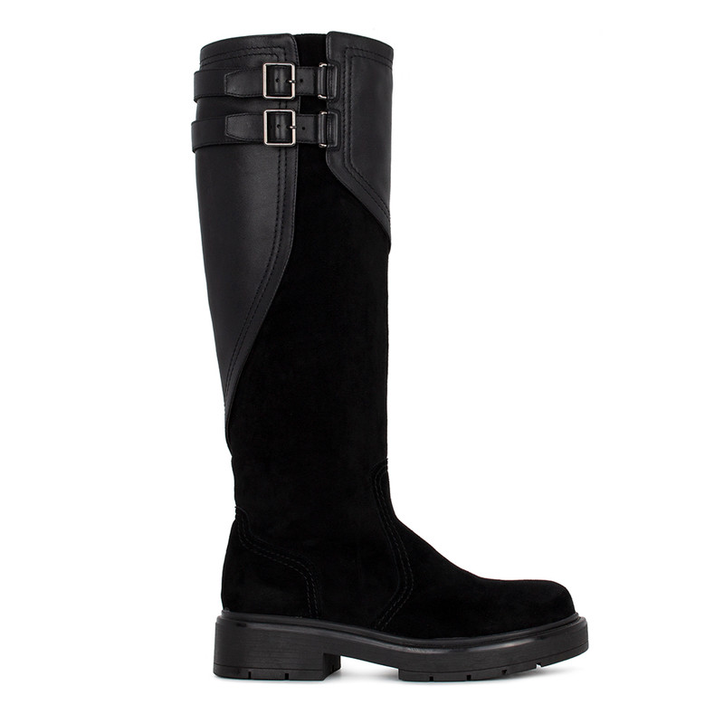 Women's Black Winter Mixed Material Boots GS 5715935 BLS