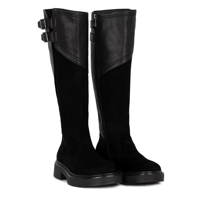 Women's Black Winter Mixed Material Boots GS 5715935 BLS