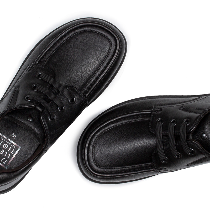 Women's Black Leather Moccasins TL 5213915 BLI