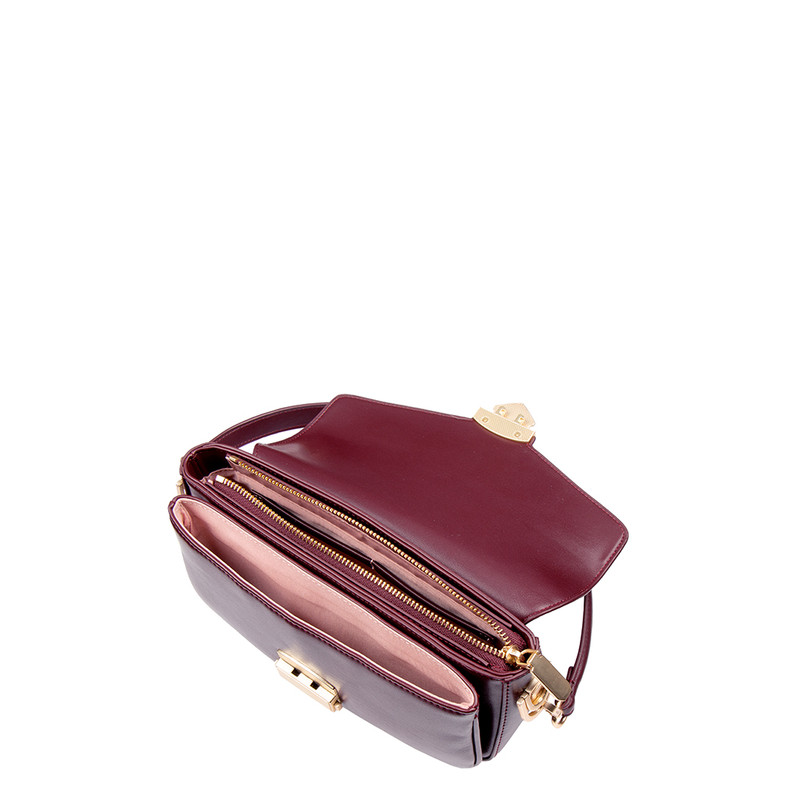 Women's Burgundy Lugano Bag with Accent Clasp YB 5234925 BDA