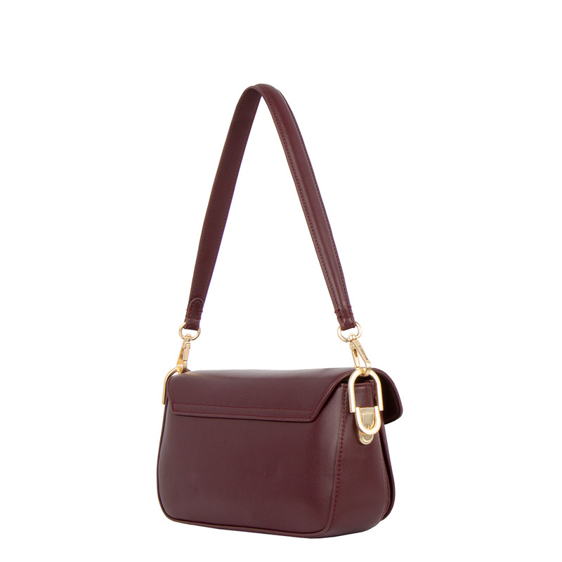 Women's Burgundy Lugano Bag with Accent Clasp YB 5234925 BDA