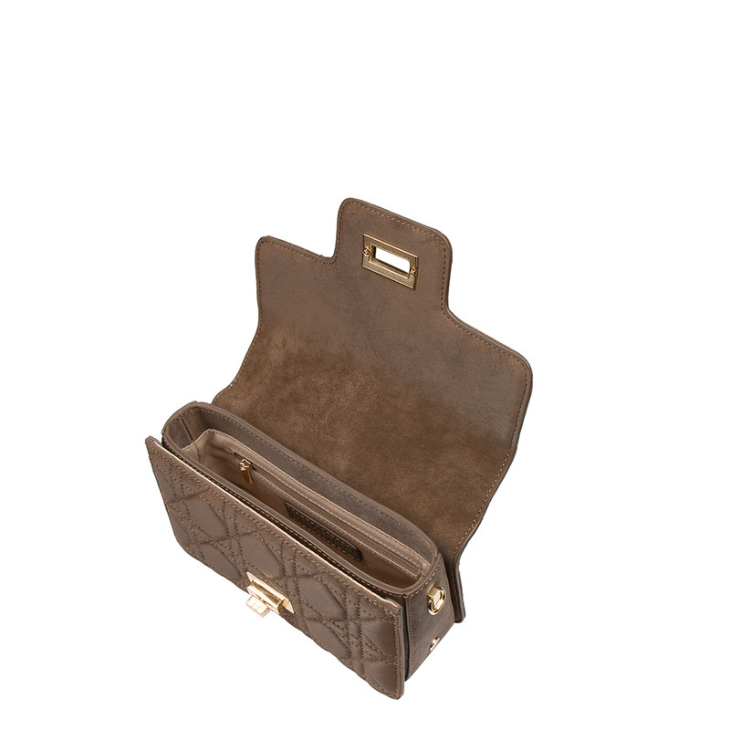 Women's Bronze Quilted Agata Bag with Turn-Lock YJ 5118125 BRZ