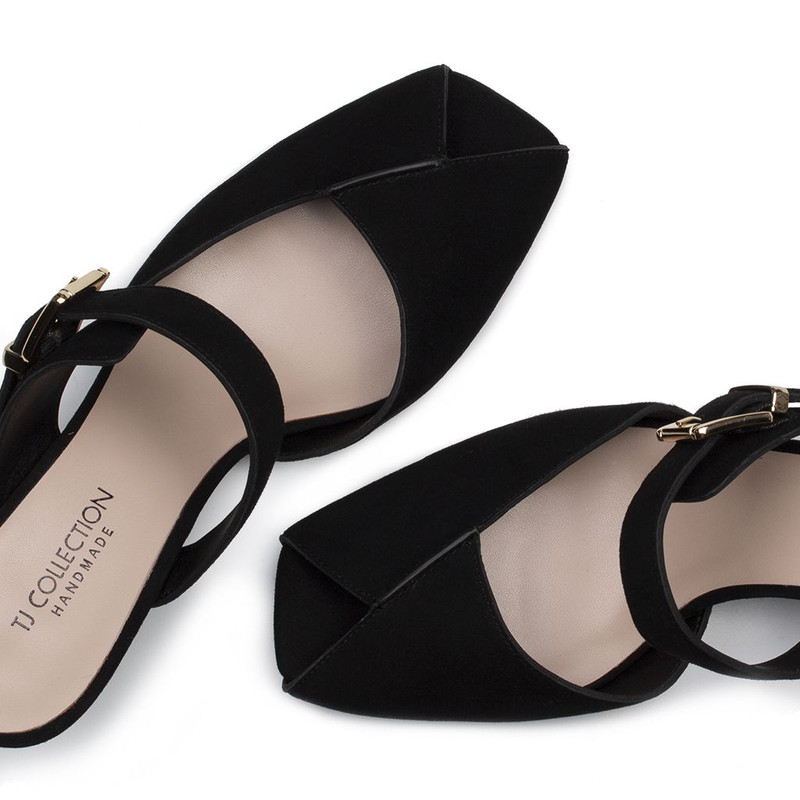 Black Suede Mules GF 5164016 BLS