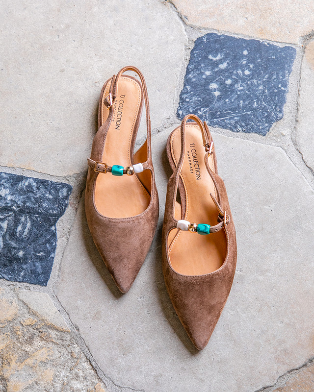 Suede Heels with Rhinestone Embellishment GQ 5101016 TNZ