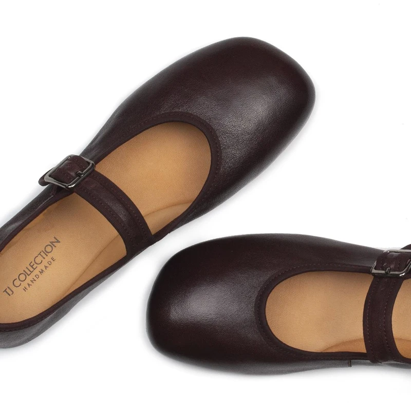 Burgundy Leather Mary Jane Ballet Flats GQ 5215016 BDA