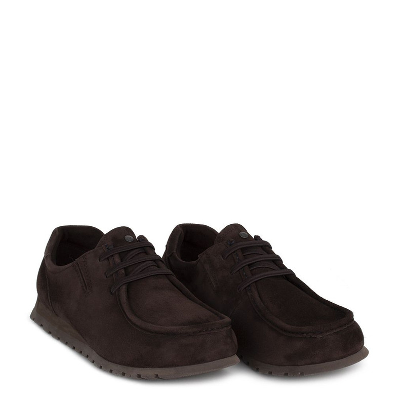 Dark Brown Suede Moccasins with Elastic Lacing TL 5208816 DBS