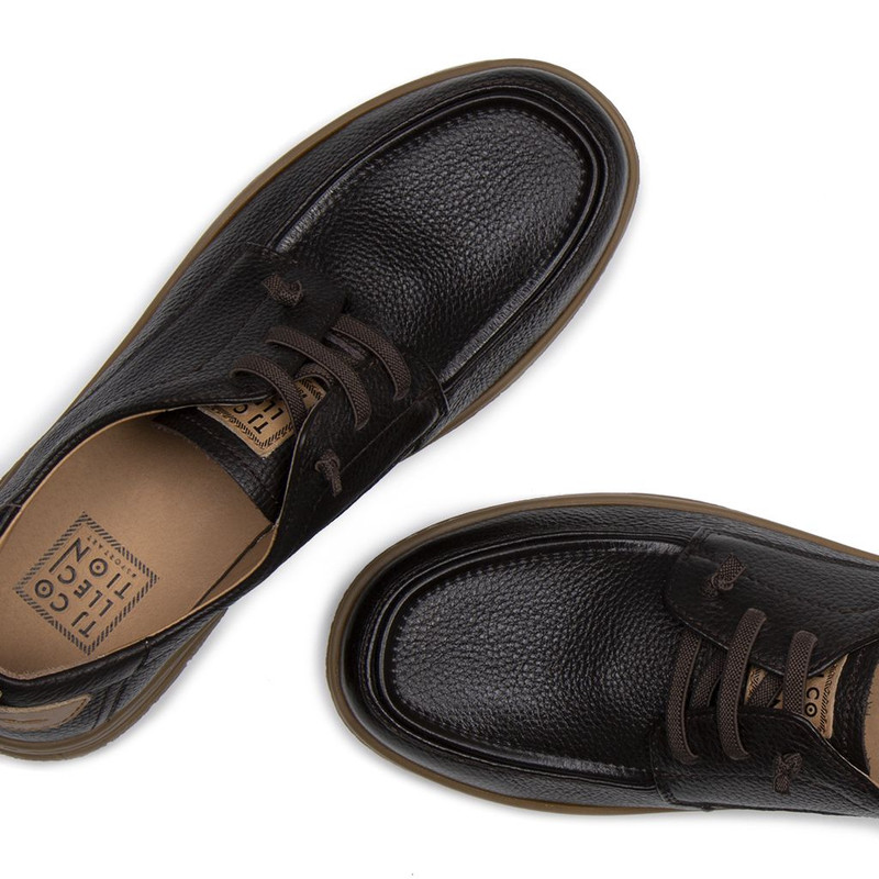 Brown Leather Unisex Derby Shoes TO 5208016 DBI