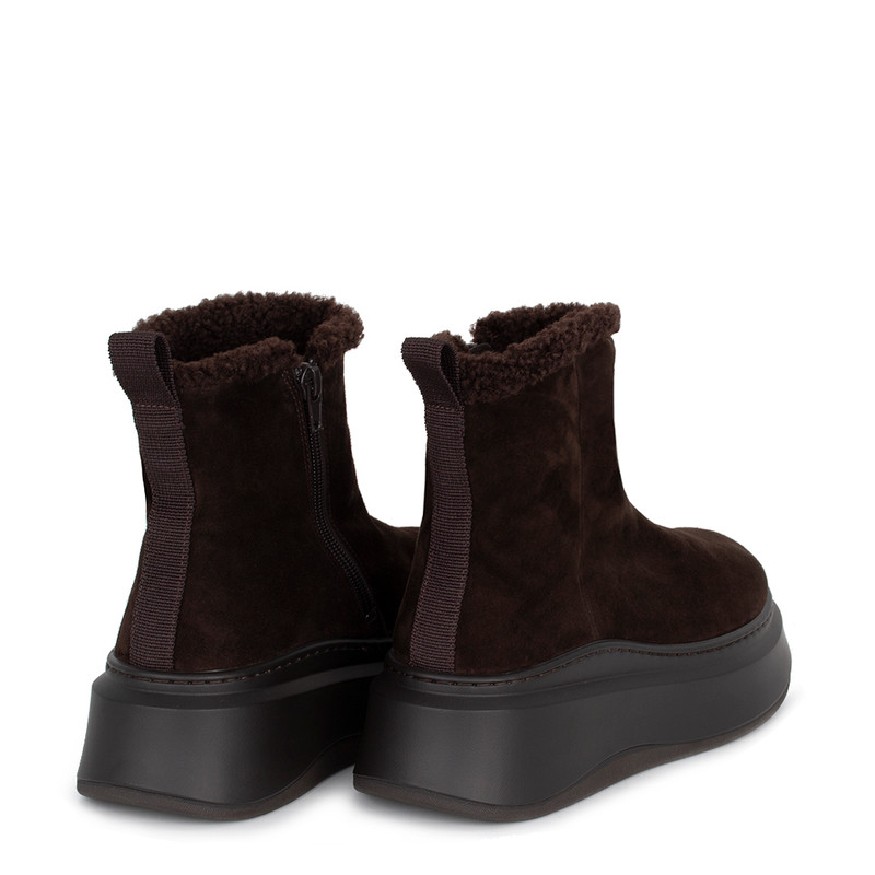 Women's Brown Suede Winter Platform Boots GB 5517916 BRS