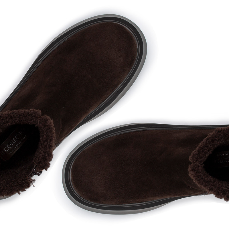 Women's Brown Suede Winter Platform Boots GB 5517916 BRS