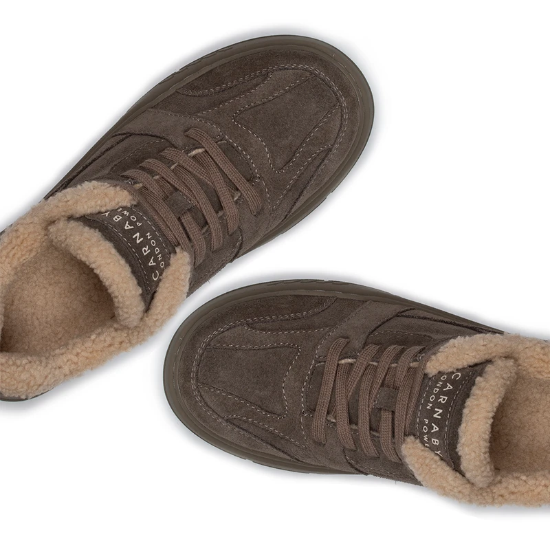 Women's Gray Suede Winter Sneakers GD 5814516 GRS