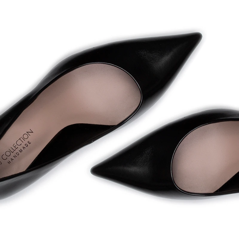 Women's Black Leather Pumps GF 5268816 BLK