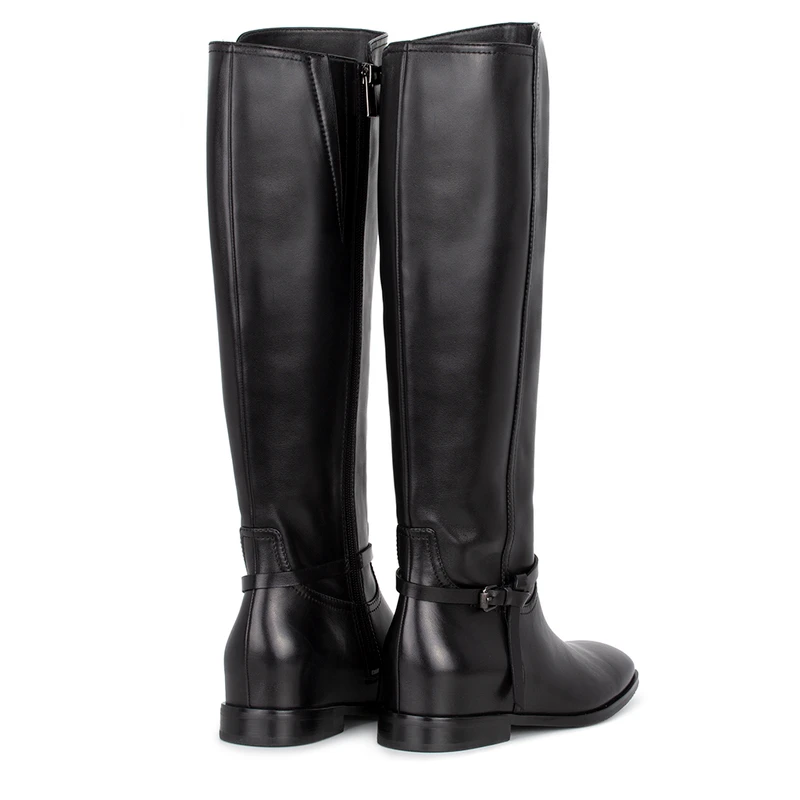 Women's Black Leather Riding Boots GF 5440616 BLK