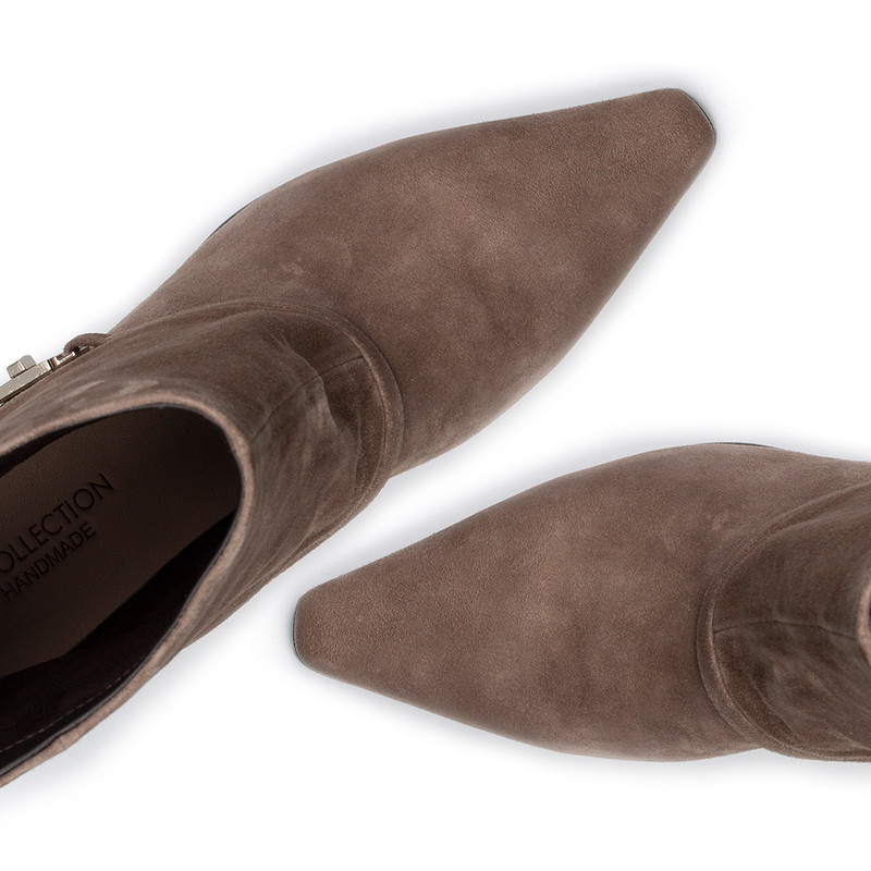 Women's Beige Suede Mid-Calf Boots with Foldover Cuff GG 5348816 TPS