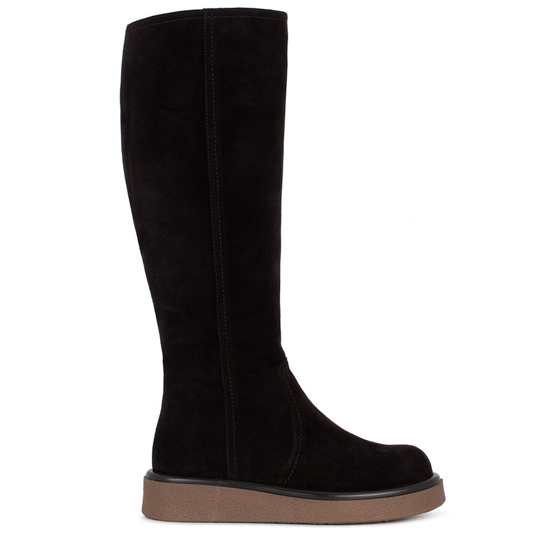 Women's Brown Suede Winter Boots with Zipper GJ 5619816 DBS