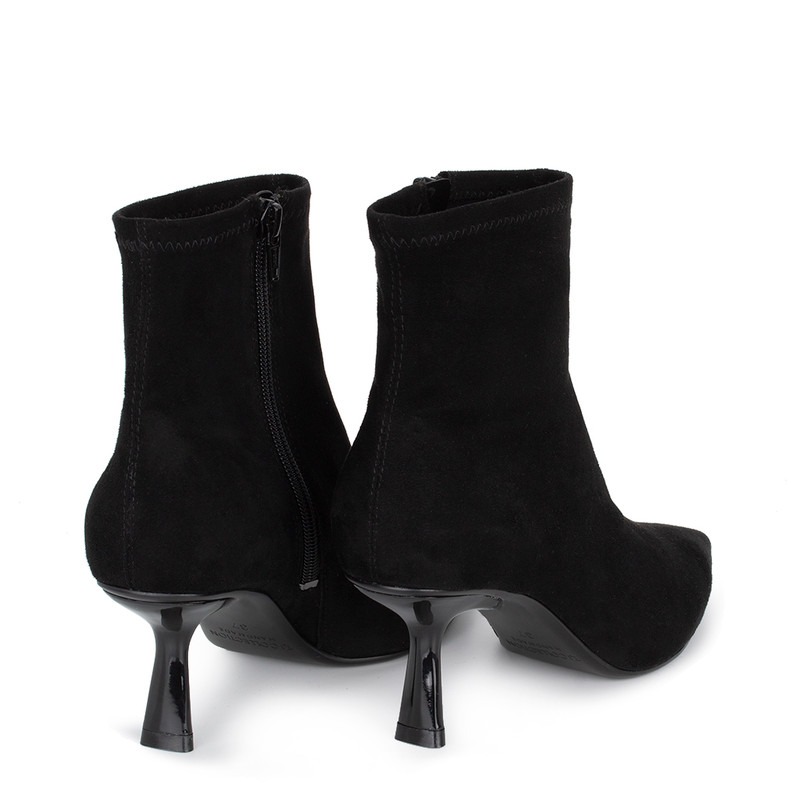 Women's Black Velour Ankle Boots GN 5365926 BLS