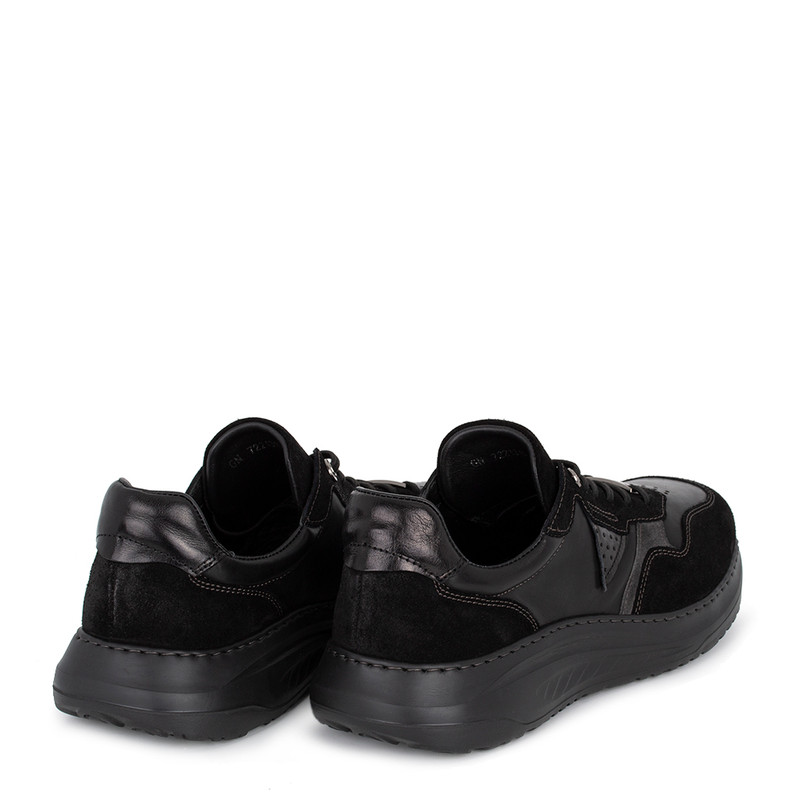 Men's Black Combination Sneakers with Elastic Laces GN 7221316 BLG