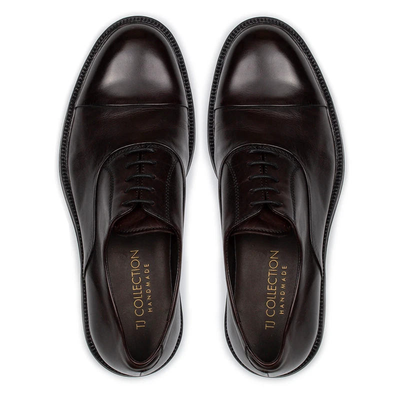 Men's Brown Leather Oxford Shoes GN 7225016 DBR
