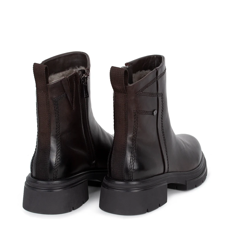 Women's Brown Leather Winter Boots GP 5528616 BRI