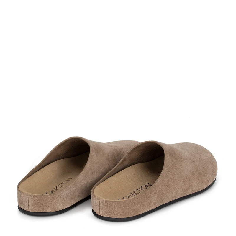 Women's Beige Suede Clogs GQ 5102017 TPS