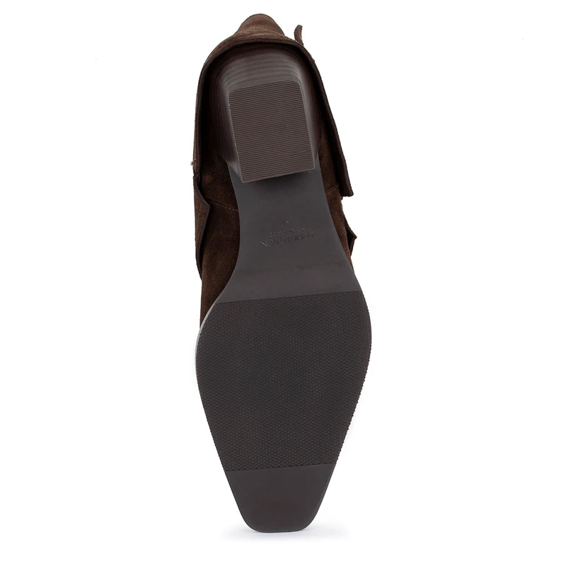 Women's Brown Suede Boots with Buckle GQ 5340316 DBS