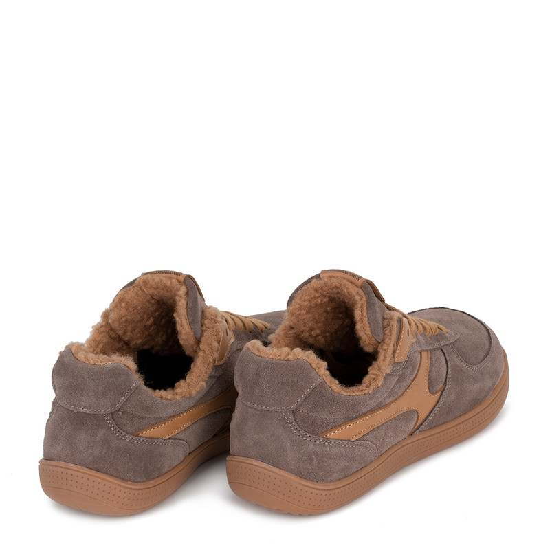 Women's Taupe Suede Winter Sneakers GQ 5810016 TPB