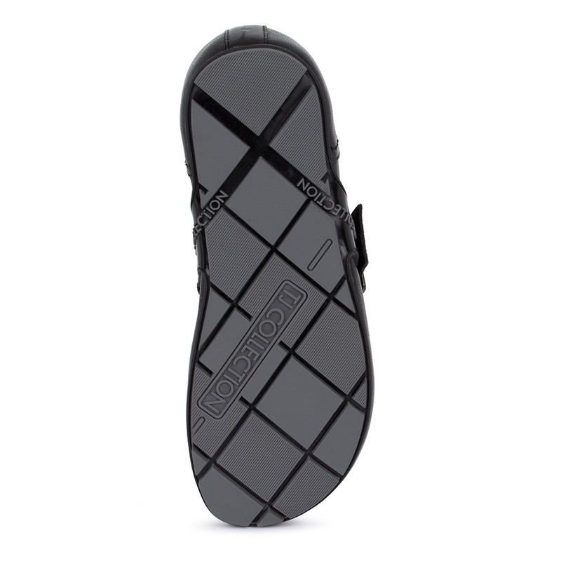 Women's Black Leather Loafers with Buckle GS 5215816 BLK