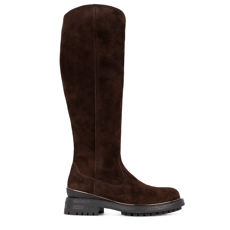Women's Chocolate Suede Boots GS 5425516 BRS