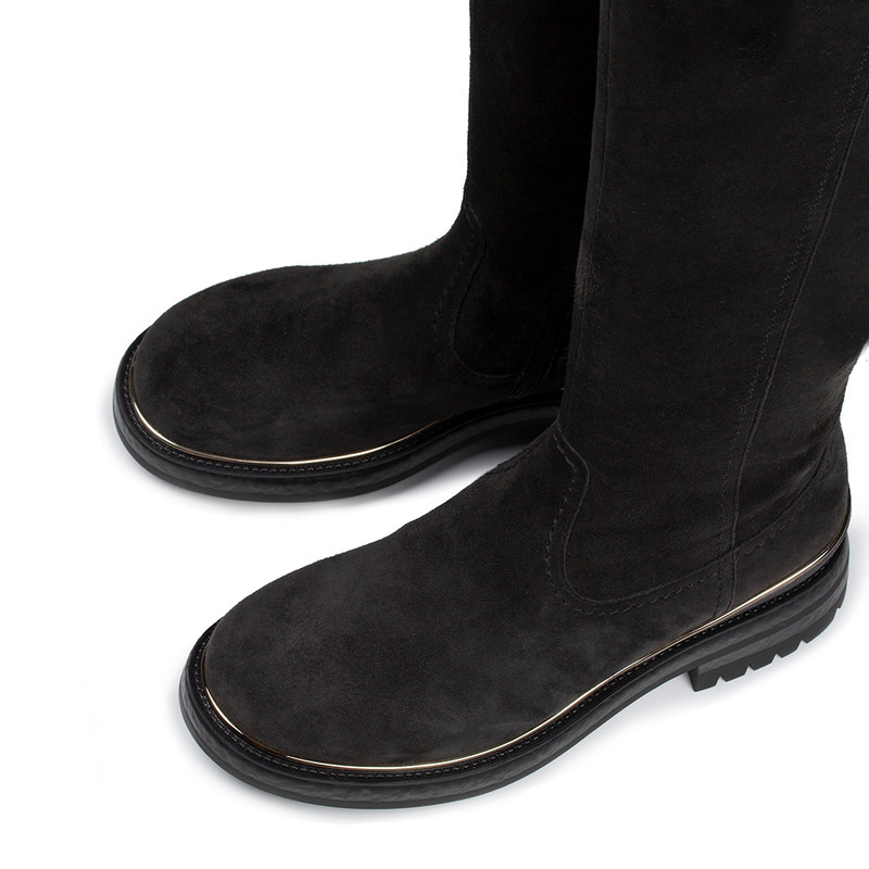 Women's Grey Suede Boots GS 5425516 DGS