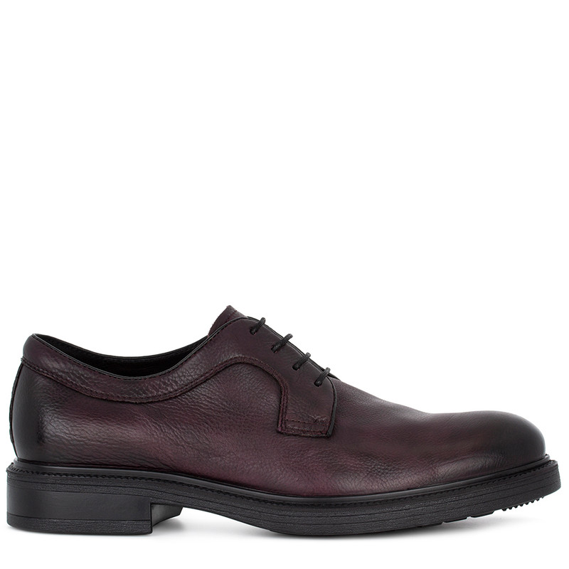 Men's Burgundy Leather Derby Shoes MP 7222916 BDA