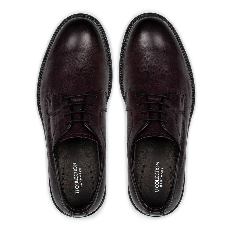 Men's Burgundy Leather Derby Shoes MP 7222916 BDA