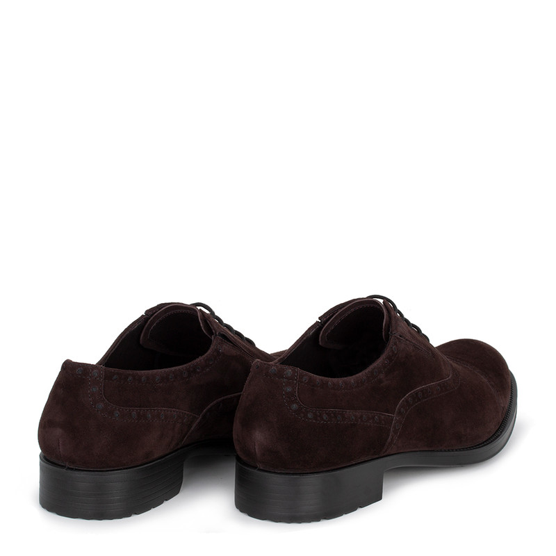 Men's Brown Suede Oxford Shoes MP 7298416 BRS