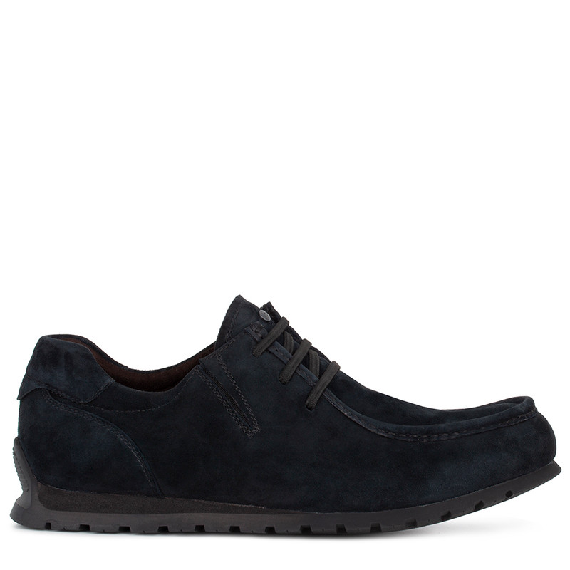 Men's Blue Suede Loafers with Elastic Laces TL 7208816 NVS