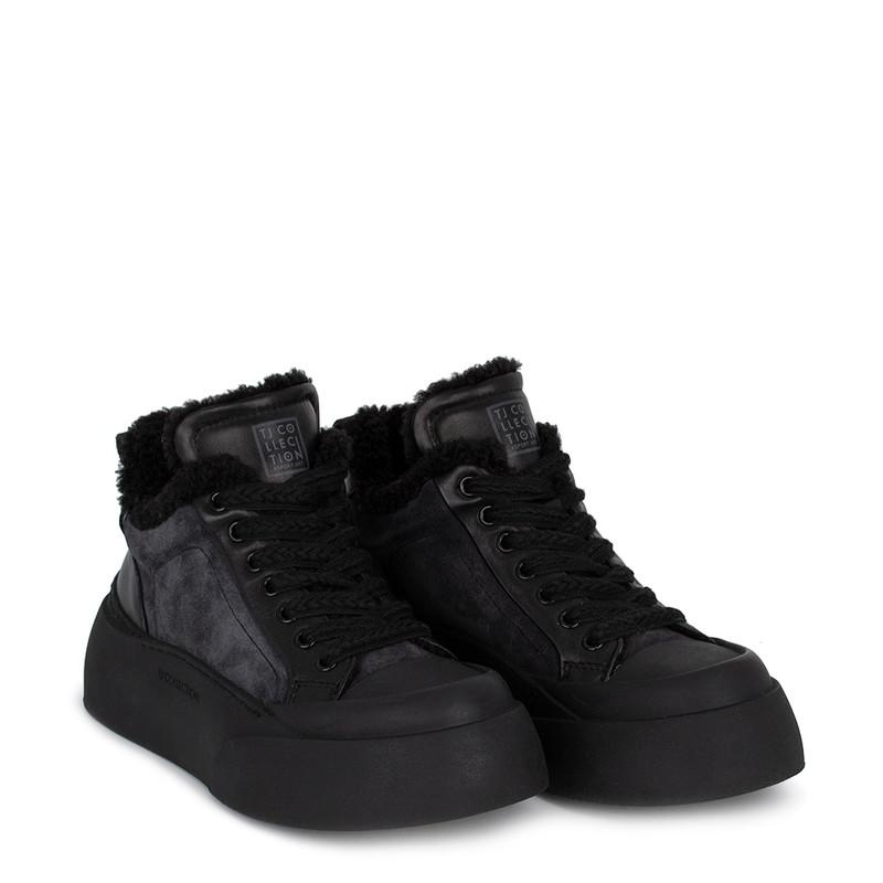 Women's Grey High-Sole Winter Sneakers TO 5502916 DGS