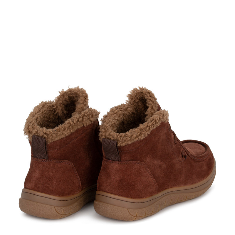 Women's Light Brown Suede Winter Boots with Elastic Laces TO 5508516 TRS