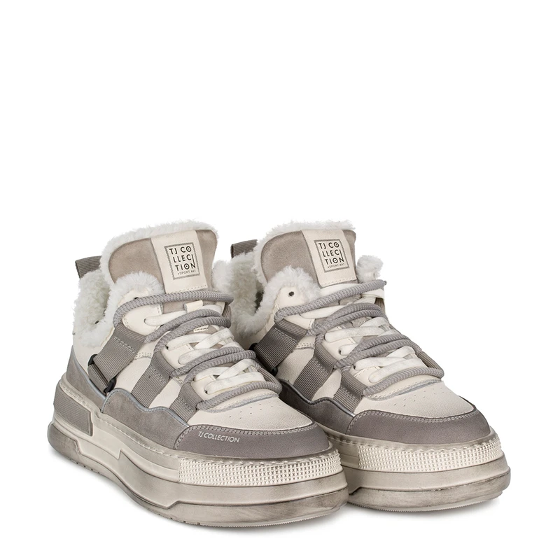 Women's Grey Distressed Winter Sneakers TO 5803516 GRW