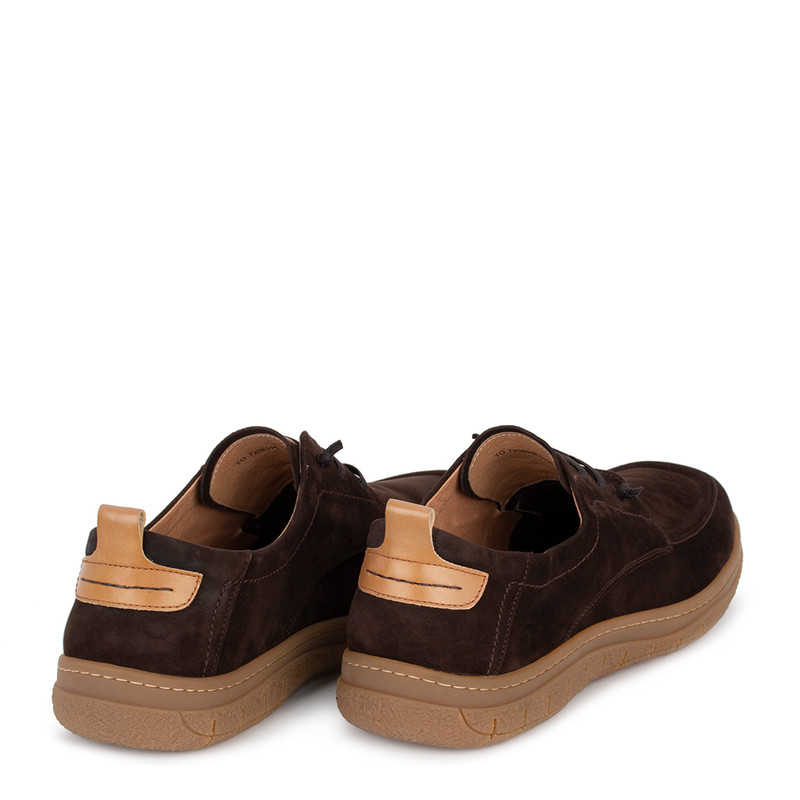Men's Brown Suede Shoes with Elastic Laces TO 7208016 DBS