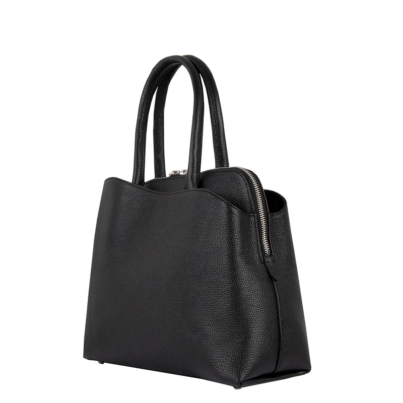 Women's Black Grainy Leather Bag YB 5429016 BLK