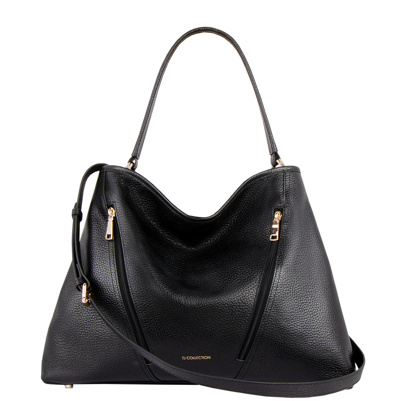 Soft Grained Leather Tote Bag YB 5445716 BLK