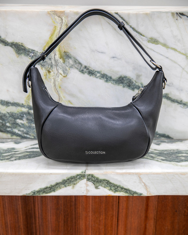 Women's Black Leather Mini Baguette Bag Luna YJ 5129816 BLK