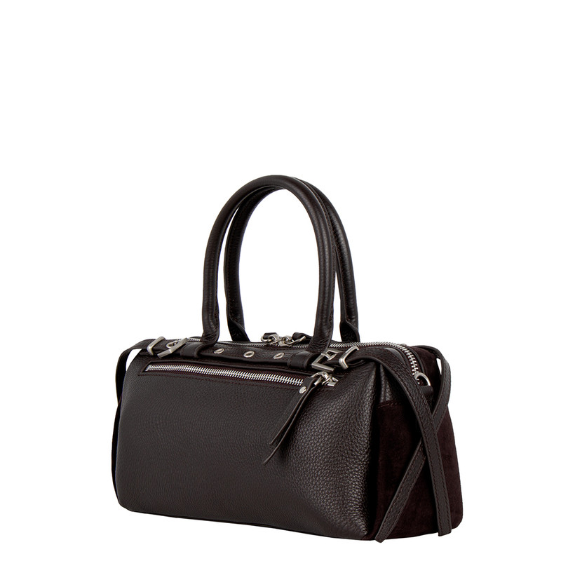 Women's Brown Suede Baguette Bag YJ 5246016 DBS