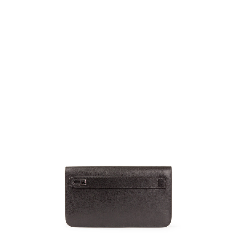 Black Textured Leather Clutch XH 8119913 BLK | TJ COLLECTION | Side Image - 2