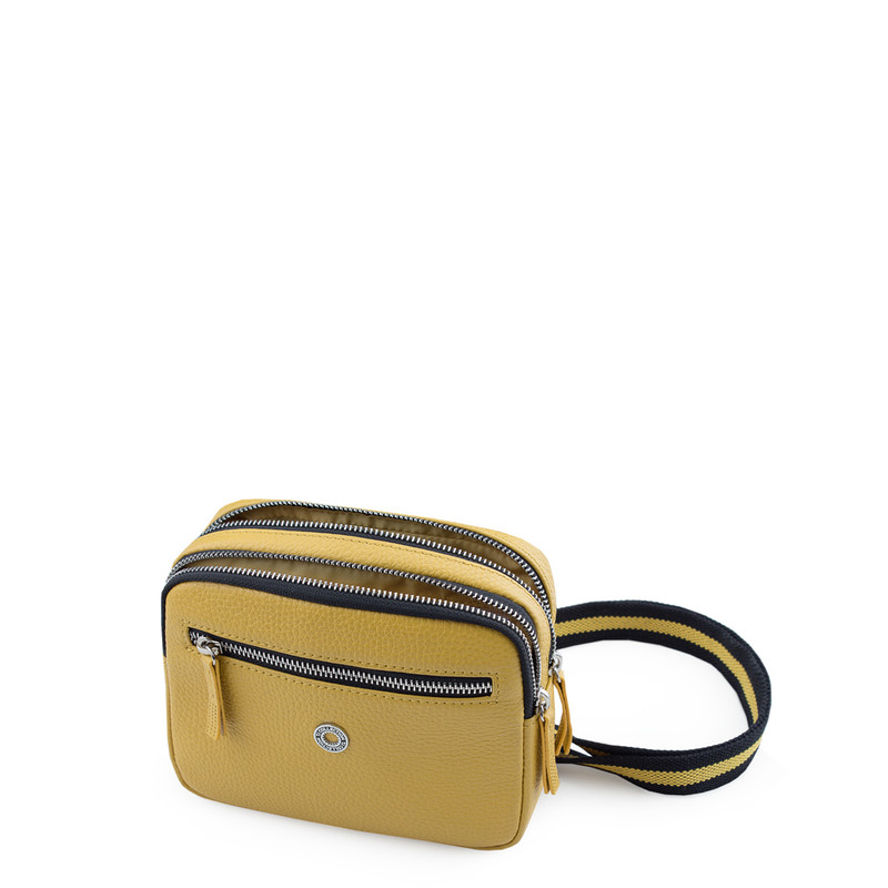 Grained Leather Belt Bag Riva in Yellow YH 5120919 YLB | TJ COLLECTION | Side Image - 3