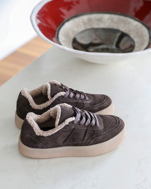 Winter Brown Suede Sneakers | TJ COLLECTION