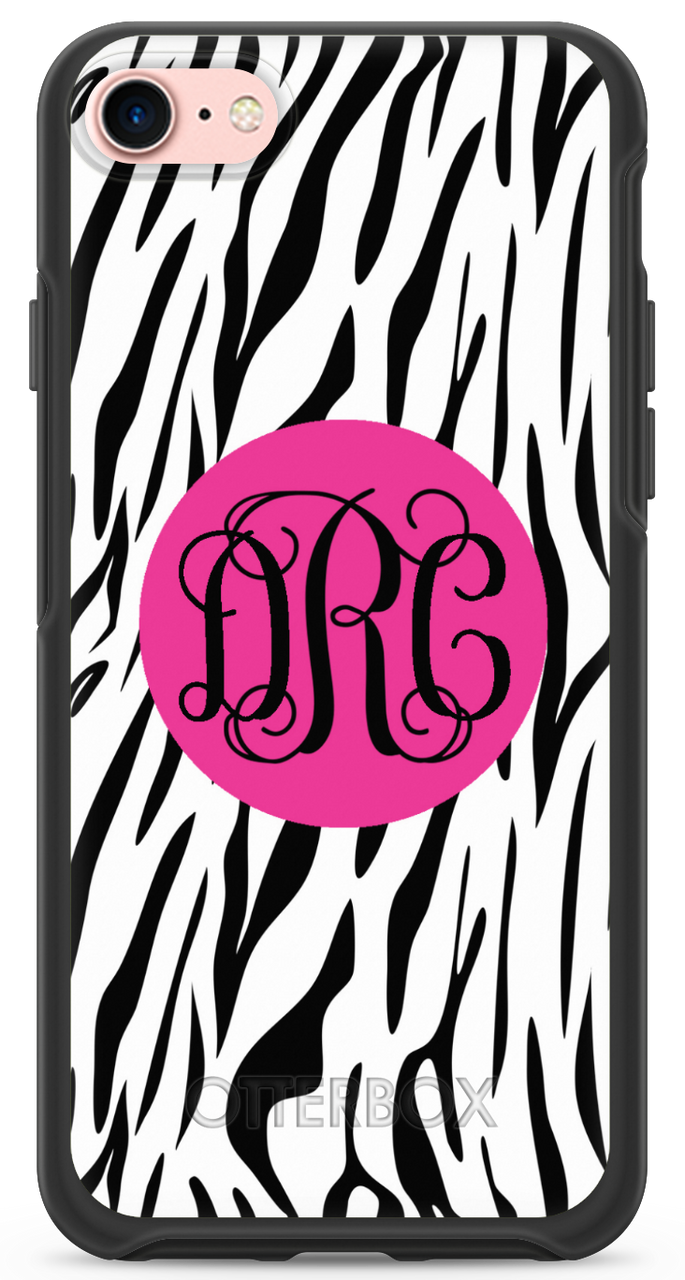 iPhone 14 Letter A Giraffe Animal Print Monogram Initial Case