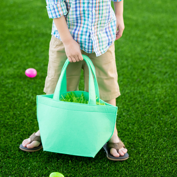 Mint Felt Easter Bucket